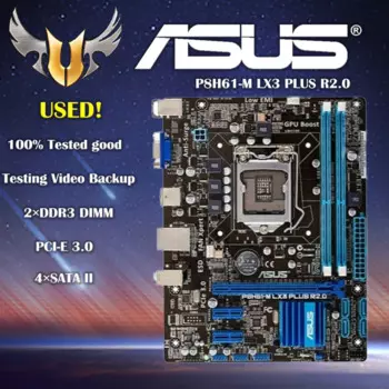 Настольная Материнская плата Asus P8H61-M LX3 PLUS R2.0 H61 Socket LGA 1155 i3 i5 i7 DDR3 16G uATX UEFI BIOS