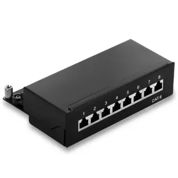 Настольная мини-панель Linkwylan, патч-панель с разъемами CAT6A/Cat6/8/12, полностью защищенная, для настенного монтажа (включая монтажные винты)