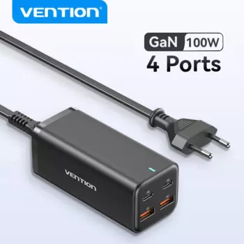 Настольное зарядное устройство Vention 100 Вт, сетевой фильтр, зарядная станция, быстрое зарядное устройство для ноутбука, Macbook, iPhone 14, 13, 12, зарядное устройство для телефонов Samsung