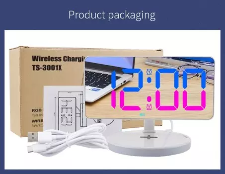 Настольные часы IQ с беспроводной зарядкой