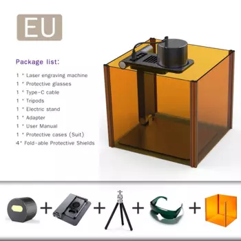 Настольный лазерный гравировальный станок, 3D-принтер Pro, лазерный гравировальный станок, резак, электрический кронштейн с подставкой, защитные очки для дизайна