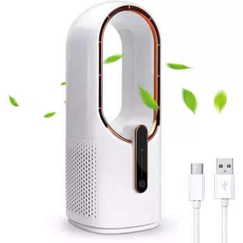 Настольный вентилятор, безлопастный вентилятор 11,8 дюйма, USB, с сенсорным управлением и 3 скоростями охлаждения, Персональный вентилятор для спальни и офиса