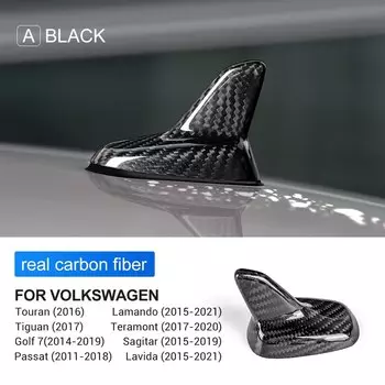 Настоящая крышка антенны из твердого углеродного волокна, плавник акулы для Volkswagen Golf 7, Passat Sagitar Touran Tiguan Lavida, наклейка