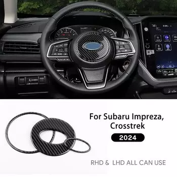 Настоящая мягкая наклейка из углеродного волокна, 3 шт., для Subaru Crosstrek Impreza 2024, автомобильный руль, центральный интерьер, аксессуары для левого руля и правого руля