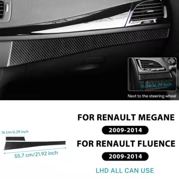 Настоящая мягкая наклейка из углеродного волокна для Renault Fluence Megane RS 2009 2010 2011 2012 2013 2014 LHD RHD, накладка на приборную панель