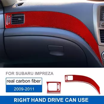 Настоящая мягкая наклейка из углеродного волокна для Subaru Impreza 2009 2010 2011, декоративная наклейка на панель приборной панели с воздушным выходом, декоративные аксессуары