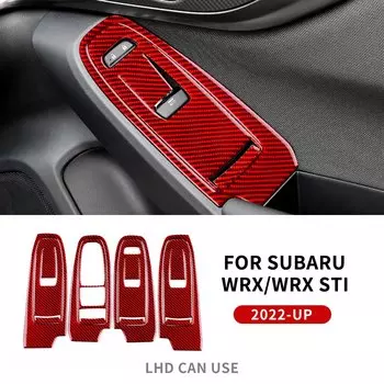 Настоящая мягкая наклейка из углеродного волокна для Subaru WRX/WRX STI 2022 2023, кнопка переключения двери, окна, панель, аксессуары для внутренней отделки