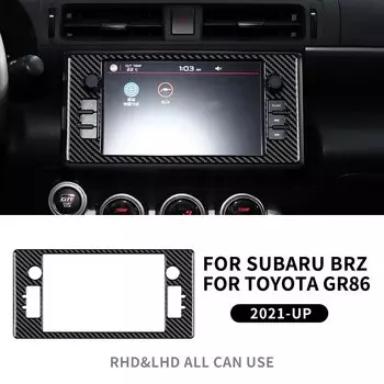Настоящая мягкая наклейка из углеродного волокна для Subaru BRZ, Toyota GR86 2021 2022 2023 2024, крышка навигационной панели, аксессуары для внутренней отделки