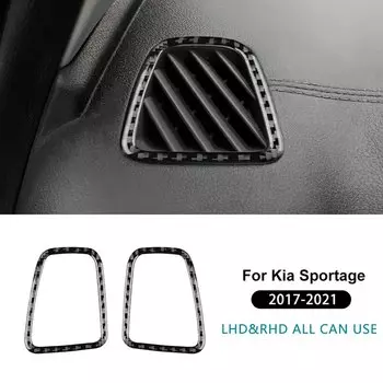 Настоящая мягкая наклейка из углеродного волокна для Kia Sportage 2017 2018 2019 2020 2021, LHD RHD, автомобильное воздуховыпускное отверстие, боковая отделка рамки прибора