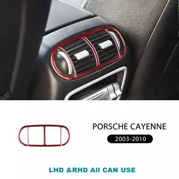 Настоящая мягкая наклейка из углеродного волокна для Porsche Cayenne 2003 2004 2005 2006 2007 2008 2009 2010 Armest, внутренняя отделка заднего вентиляционного отверстия коробки