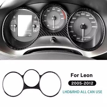 Настоящая мягкая наклейка из углеродного волокна для Seat Leon 2005 2006 2007 2008 2009 2010 2011 2012, автомобильный прибор, накладка спидометра на приборной панели