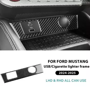 Настоящая мягкая наклейка из углеродного волокна для Ford Mustang GT 2024 2025 LHD RHD, автомобильная USB-прикуриватель, панель внутренней отделки, аксессуары