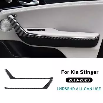 Настоящая мягкая наклейка из углеродного волокна для Kia Stinger 2019 2020 2021 2022 LHD RHD панель дверной ручки автомобиля внутренняя отделка Аксессуары