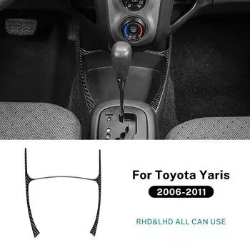 Настоящая мягкая наклейка из углеродного волокна для Toyota Yaris 2006, 2007, 2008, 2009, 2010, 2011, LHD RHD, автомобильная рамка для хранения передач, аксессуары