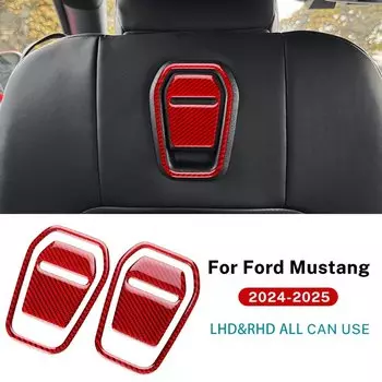 Настоящая мягкая наклейка из углеродного волокна для Ford Mustang GT Dark Horse EcoBoost 2024 2025 LHD RHD, ручка автомобильного сиденья, декор, внутренняя отделка