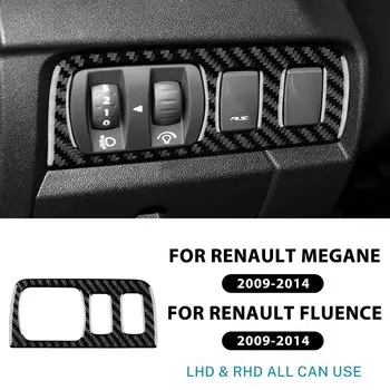Настоящая мягкая наклейка из углеродного волокна для Renault Fluence Megane 3 RS 2009 2010 2011 2012 2013 2014 2015 LHD RHD, кнопка автомобильной фары