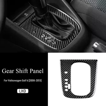 Настоящая мягкая наклейка из углеродного волокна с левым рулем для Volkswagen VW Golf 5 Golf 6 GTI R MK6 2008-2013 Scirocco 2009-2016, панель переключения передач