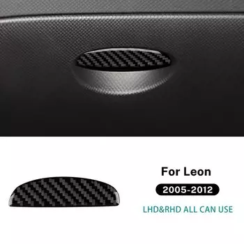 Настоящее мягкое углеродное волокно для SEAT Leon 2005 2006 2007-2012, салон автомобиля, ящик для хранения второго пилота, переключатель, накладка, рамка, декоративная наклейка