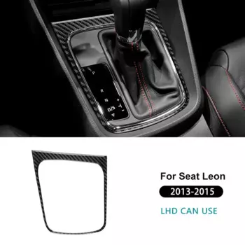 Настоящее мягкое углеродное волокно для SEAT Leon MK3 2013 2014 2015, наклейка на рамку переключения передач автомобиля, аксессуары