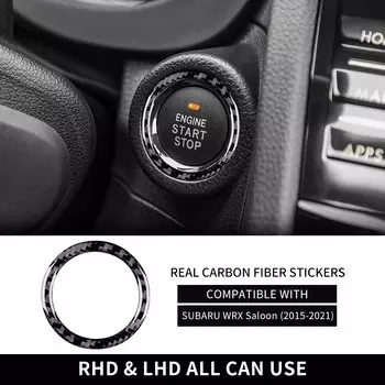 Настоящее мягкое углеродное волокно для Subaru WRX Saloon 2015-2021 Start Stop Внутренняя отделка двигателя Кнопка зажигания Наклейка Украшения для автомобиля