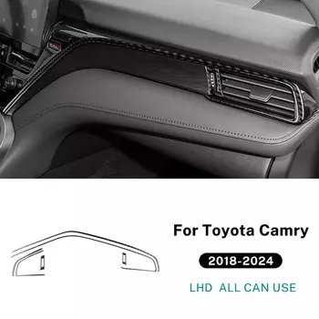 Настоящее мягкое углеродное волокно для Toyota Camry 2018 2019 2020 2021 2022 2023 2024, наклейка на розетку переменного тока с левым рулем и RHD