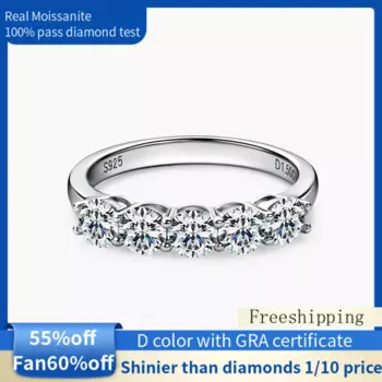 Настоящее муассанит красивое кольцо с бриллиантом обручальное кольцо женское серебряное кольцо s925 100% пройти тест бриллиантов NIKA