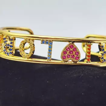 Настраиваемый именной браслет с буквами, персонализированные браслеты с именем пары, регулируемый браслет, браслет с кристаллами, циркониевый браслет для переворота