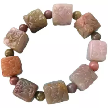 Настраиваемый ручной работы натуральный старый шахтный соль источник Агат Фэн одежда пион сахар браслет этнический Ветер ручная нить