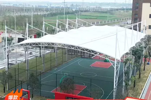 Натяжной баскетбольный навес, большая мембранная конструкция, бассейн, тренажерный зал, большой навес ландшафта