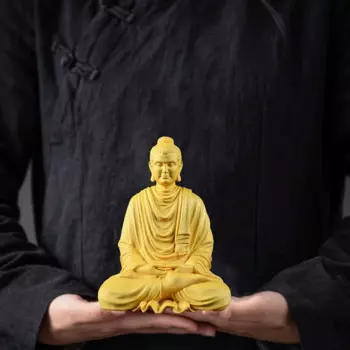 Буддийская статуя Шакьямуни из самшита QIANFANEIVES