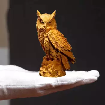 Фигурка совы из кипариса QIANFANEIVES