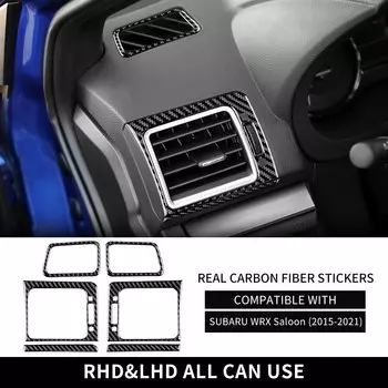 Натуральное мягкое углеродное волокно для Subaru WRX Saloon 2015 2016 2017 2018 2019 2020 2021 переменного тока Выходная решетка внутренняя отделка Аксессуары стикер