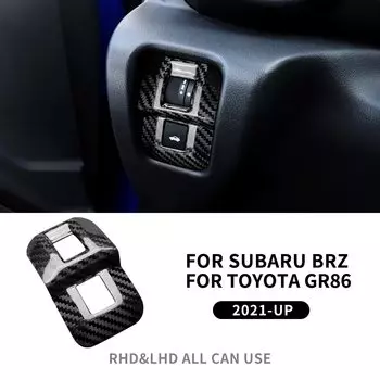 Натуральное твердое углеродное волокно для Subaru BRZ, Toyota GR86 2021 2022 2023 2024, автомобильная наклейка на кнопку кондиционера, украшение переключателя багажника