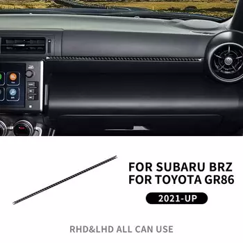 Натуральное углеродное волокно для Subaru BRZ, Toyota GR86 2021 2022 2023 2024, отделка автомобиля, Co-pilot, Центральная лента управления, наклейка, аксессуары