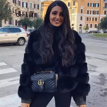 Натуральное Женское пальто из искусственной норки, зима 2021, модное розовое пальто из искусственного меха, элегантная плотная теплая верхняя одежда, Женская куртка из искусственного меха