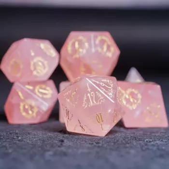 Натуральные розовые полигедрические игральные кости для ролевых игр, набор костей для настольных игр, игральные кости для игры в ролевые игры, игральные кости Baldur's Gate TRPG Die, подарки на заказ