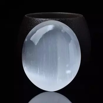 Натуральный белый селенит, овал