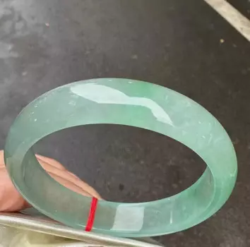 Натуральный Изумрудный зеленый бирманский нефритовый браслет класса AAA 58 мм