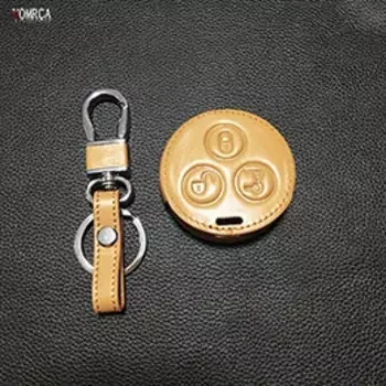 Натуральный кожаный автомобильный брелок для ключей, чехол для ключей Mercedes-Benz Smart Fortwo Forfour City Roadster, 3-кнопочные ключи
