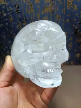 Натуральный кварцевый кристалл, минеральный необработанный камень, белая лампа, домашний декор, украшения для Хэллоуина и творчества