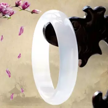 Натуральный ледяной белый браслет из халцедона личи замороженный Агат положительный круг женский нефритовый браслет ювелирные изделия