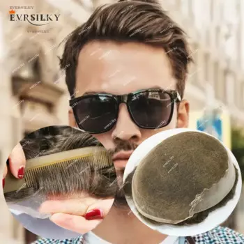 Натуральный парик Hairline Q6, дышащий кружевной мужской парик, супер прочный парик из человеческих волос, крутой протез блонд, недетектируемые мужские волосы