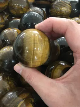 Натуральный тигровый глаз шар STONE BROTHERS 3-6 см
