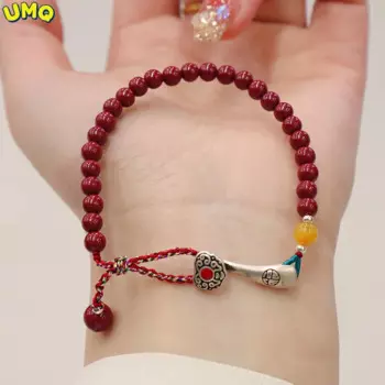 Натуральный женский браслет с высоким содержанием фиолетового золота и песка, серебряный браслет на удачу для женщин с красным R