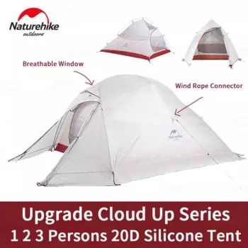 Naturehike Cloud Up 1 2 3 палатка для кемпинга Ультралегкая палатка для 1-3 человек походный рюкзак для путешествий и походов двухслойный 210T/20D