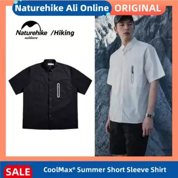 Naturehike Новый Лето Мужская короткая рубашка Наружная быстросохнущая рубашка Пешие прогулки короткий рукав Кемпинг Удобный дышащий топ