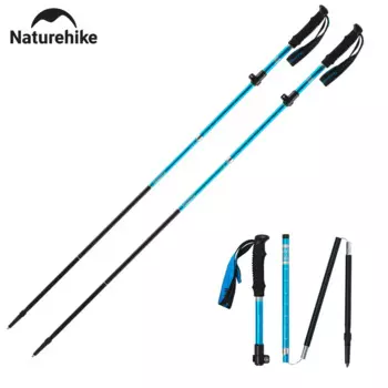 Naturehike St09 Скандинавские треккинговые палки Сверхлегкие складные прогулочные палки из алюминиевого сплава Портативные уличные туристические палки