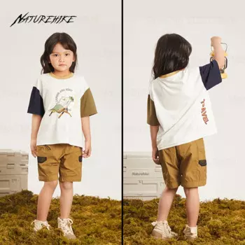 Naturehike Ткань Solona Антибактериальная футболка для детей Поход на природу Летние топы для походов на природе Повседневная дышащая футболка с коротким рукавом Мальчики Девочки