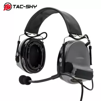 Наушники COMTAC II силиконовые, TAC-SKY, тактическая гарнитура, серые, для охоты