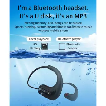Наушники S1200 с MP3-плеером, шейным ободом, IPX8, наушники для плавания и дайвинга с микрофоном